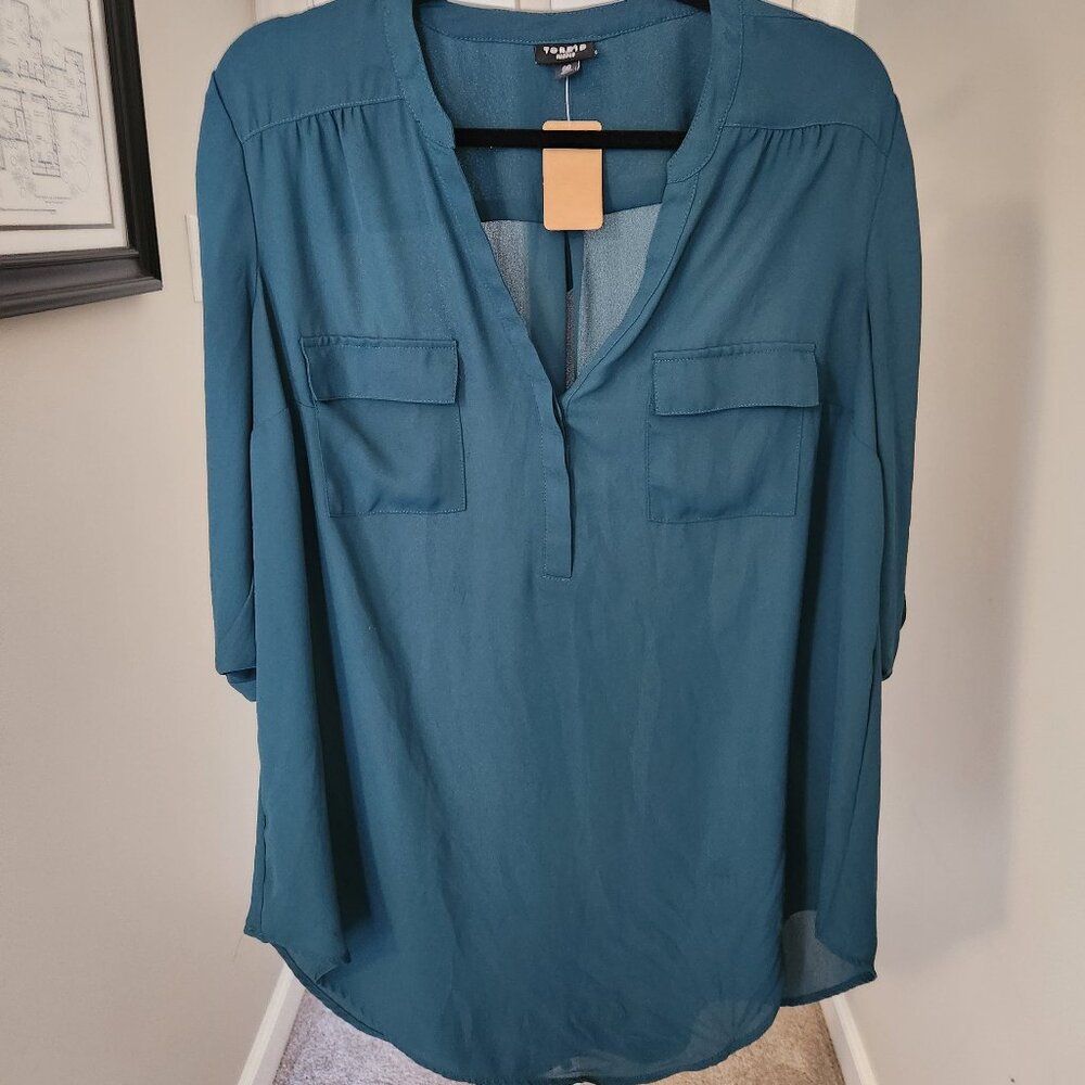 Harper Georgette Pullover 3/4 Sleeve Blouse - Size 00 - Picture 2 of 7